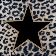 20x Panterprint servetten met zwart/gouden ster 33 x 33 cm - wegwerpservetten/kerstservetten