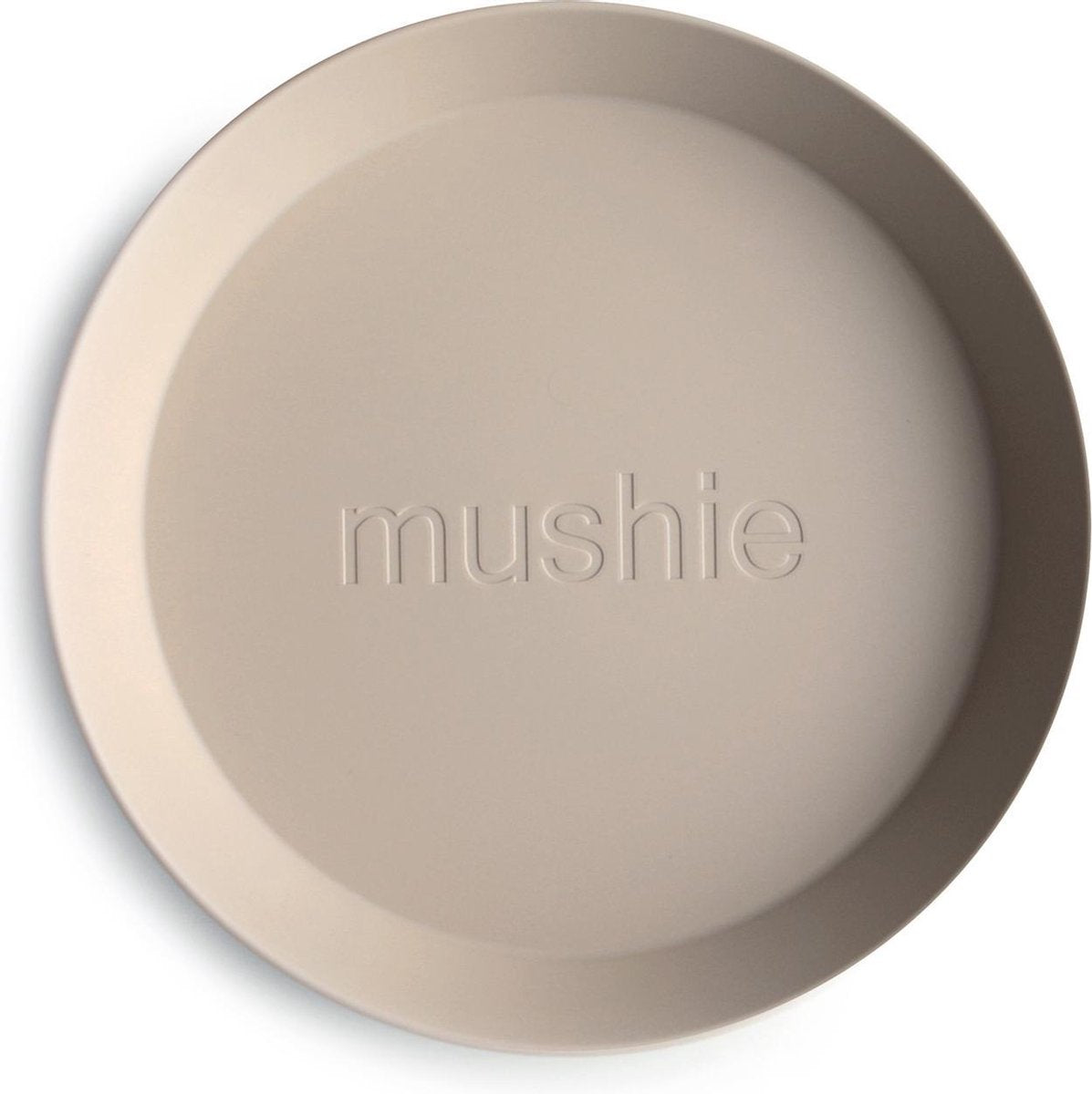 Mushie bord rond Vanilla - set van 2 Zand