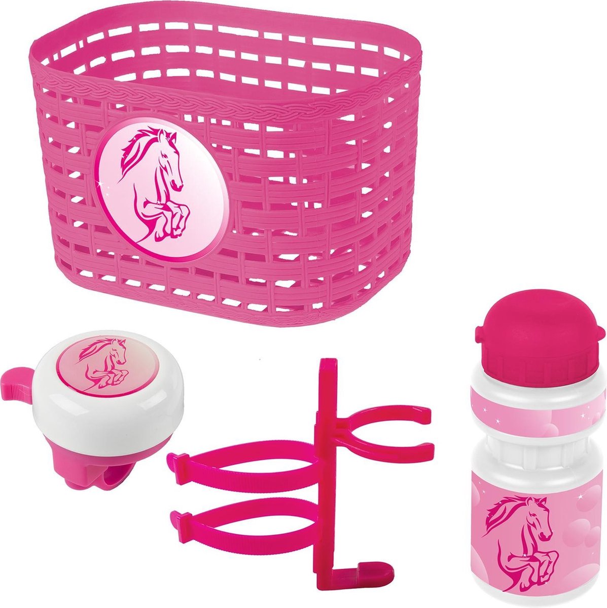 Ventura Accessoiresset Paard Meisjes Roze/wit 4-delig