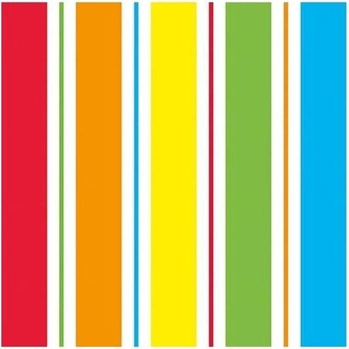 20x Regenboog kleuren servetten 33 x 33 cm - Papieren wegwerpservetten 3-laags