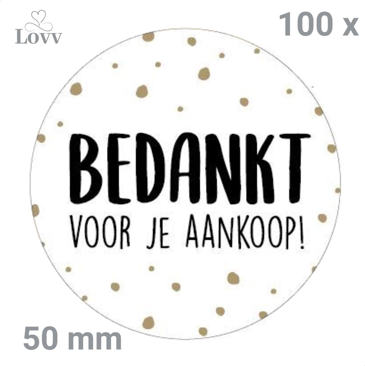 Sluitstickers-Thank You Sticker-XL-Bedankt Stickers-Bedankt Voor Je Aankoop Stickers-100 Stuks- 50 mm
