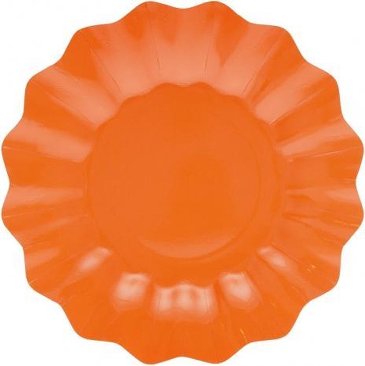 16x Diepe kartonnen bordjes oranje 21 cm - Wegwerpborden van karton - Feestbordjes - Feestartikelen tafeldecoratie