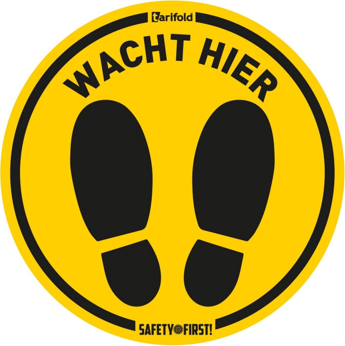 ‘Wacht hier’ Vloersticker - Ruwe Vloer