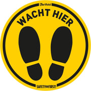 ‘Wacht hier’ Vloersticker - Ruwe Vloer