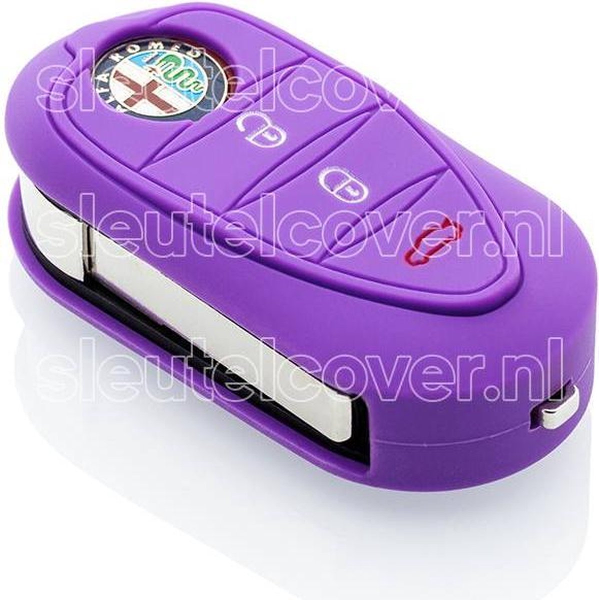 Alfa Romeo SleutelCover - Paars / Silicone sleutelhoesje / beschermhoesje autosleutel