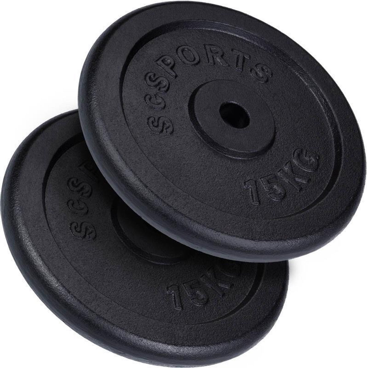 ScSPORTS® Halterschijven set 30 kg - Gietijzer - 30 mm - 2 x15 kg - Gewichten