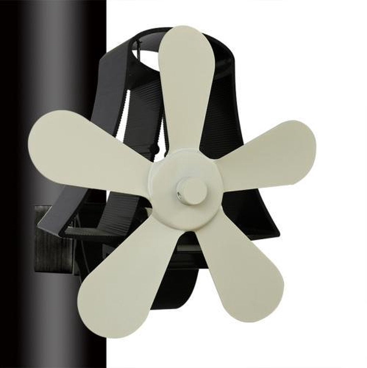 YL-106 5-blads hoge temperatuur aluminium warmte aangedreven open haard kachel ventilator (wit)