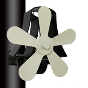 YL-106 5-blads hoge temperatuur aluminium warmte aangedreven open haard kachel ventilator (wit)