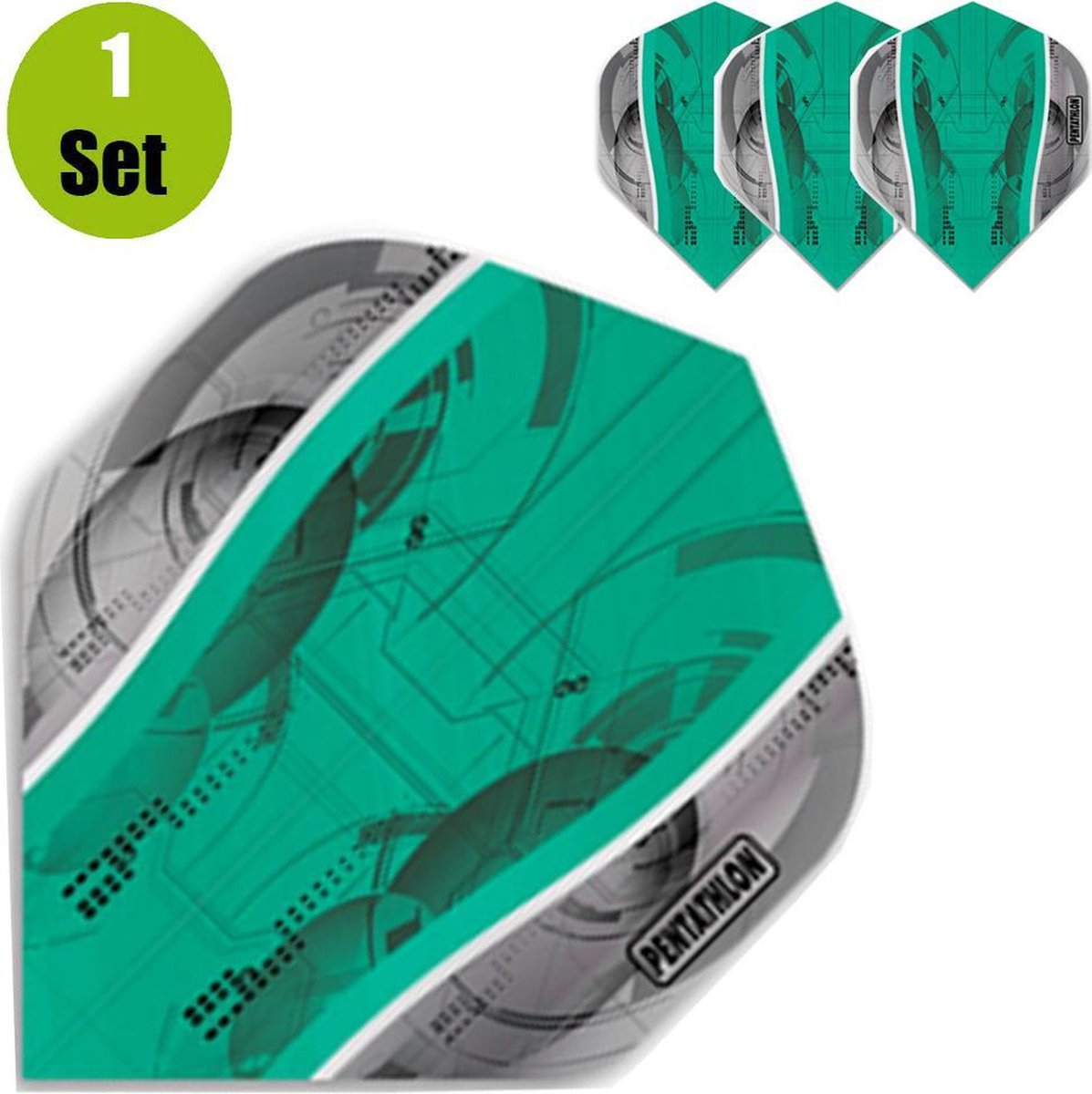 Pentathlon Silver Edge Dartflights - Jade- ()