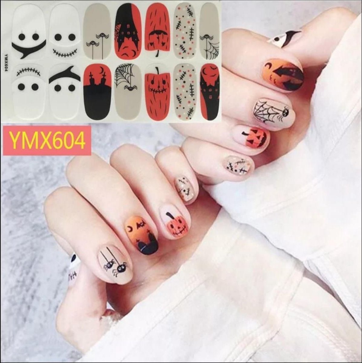 Halloween spin nagel stickers nail art Creepy