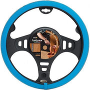 Car Plus Stuurhoes Artisan Universeel Kunstleer Blauw/wit 37-39 Cm