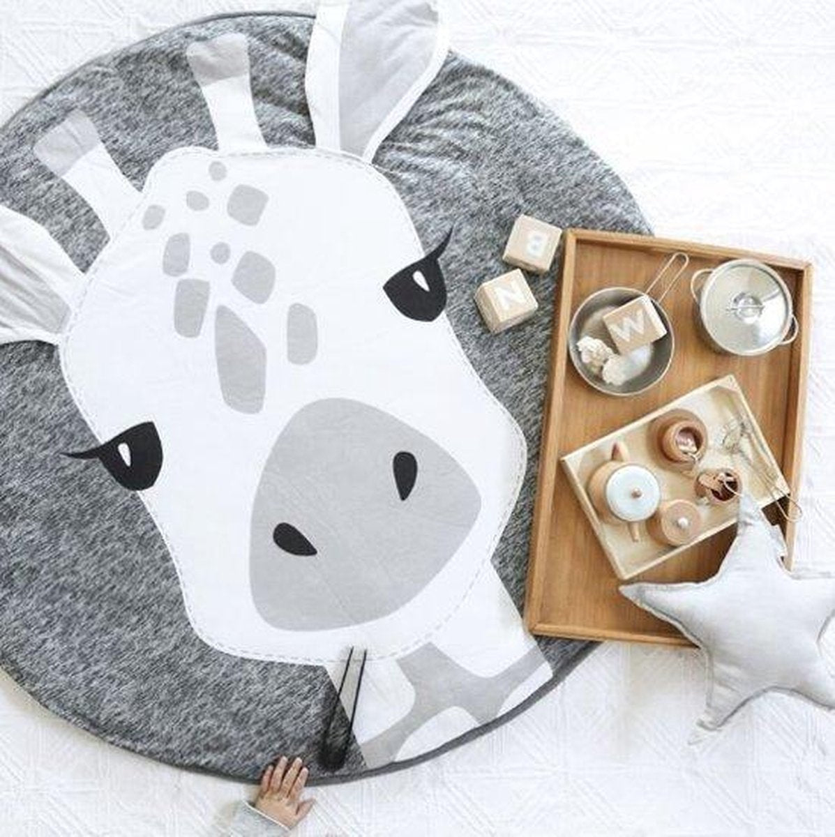 Baby Speelkleed Giraffe – Baby kamer Speelkleed – Baby Speel Mat - diameter 90cm