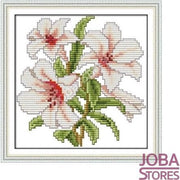 Borduur Pakket "JobaStores®" Bloem 002 11CT Voorbedrukt (21x21cm)