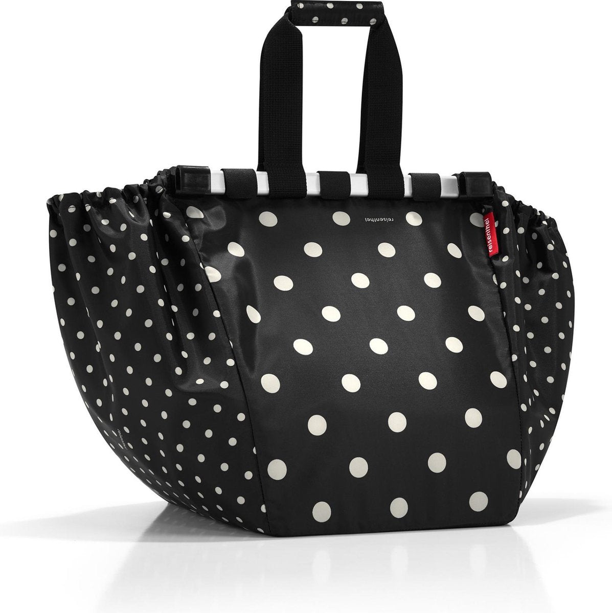 Reisenthel Easyshoppingbag - Boodschappentas voor winkelwagen - Opvouwbaar - Polyester - 30L - Mixed Dots Zwart;Wit;oranje