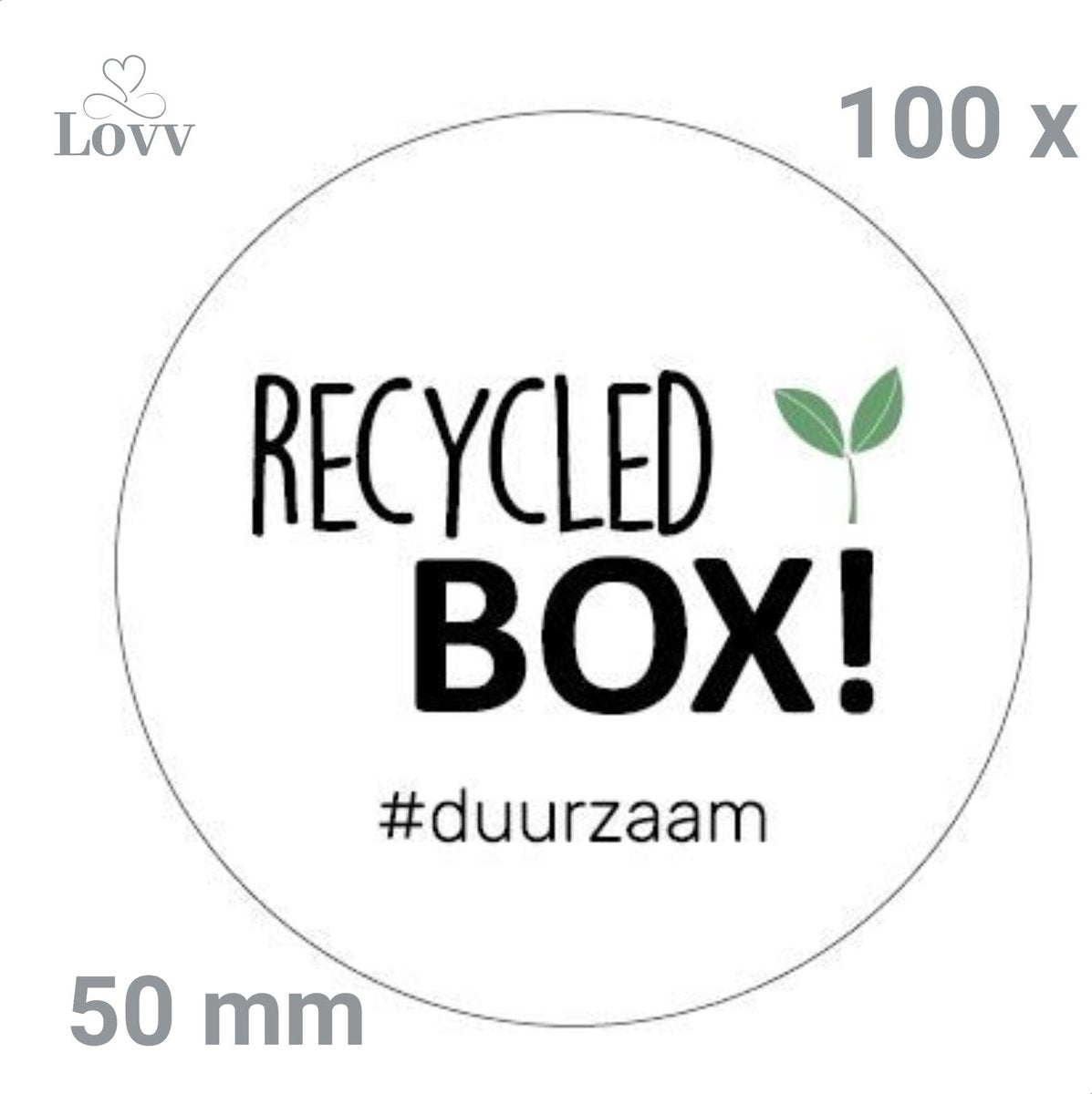 Sluitstickers-Sluitzegel-XL-Recycled Box Stickers-100 Stuks- 50 mm