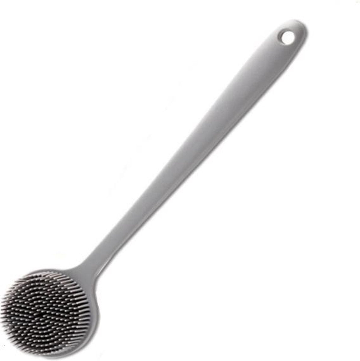 Merkloos Rugborstel - Rugcrubber - Scrub Borstel - Rugwasser - Silicone Borstel - Doucheborstel - Borstel - Scrubber - Grijs