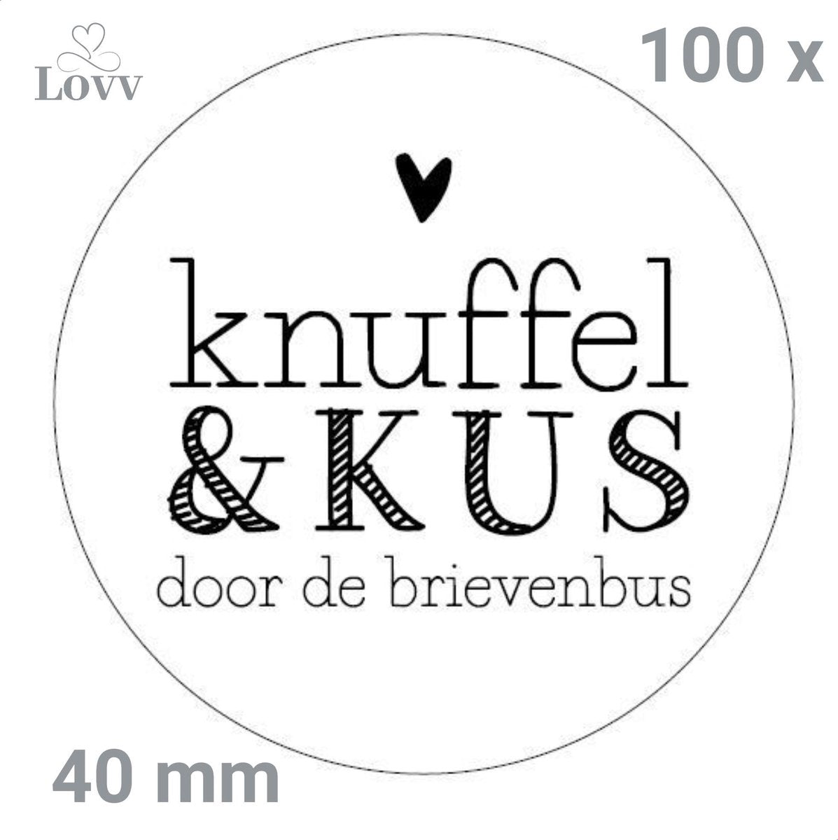 Sluitstickers-Thank You Stickers- Large-Bedankt Stickers-Knuffel En Kus-Happy Mail Stickers-100 Stuks- 40 mm