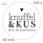 Sluitstickers-Thank You Stickers- Large-Bedankt Stickers-Knuffel En Kus-Happy Mail Stickers-100 Stuks- 40 mm