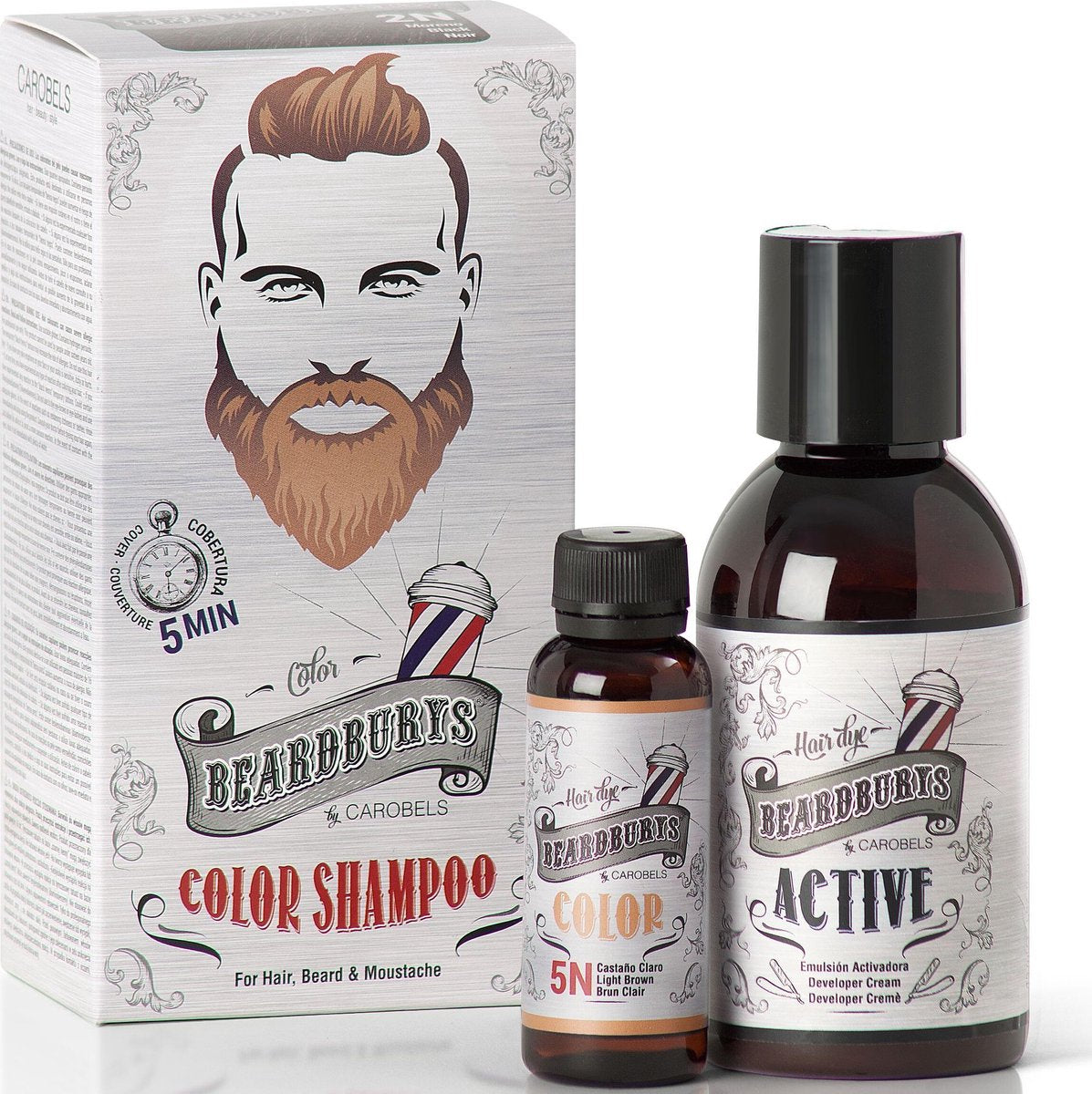 Beardburys Kleurshampoo 5N - voor haar. baard en snor