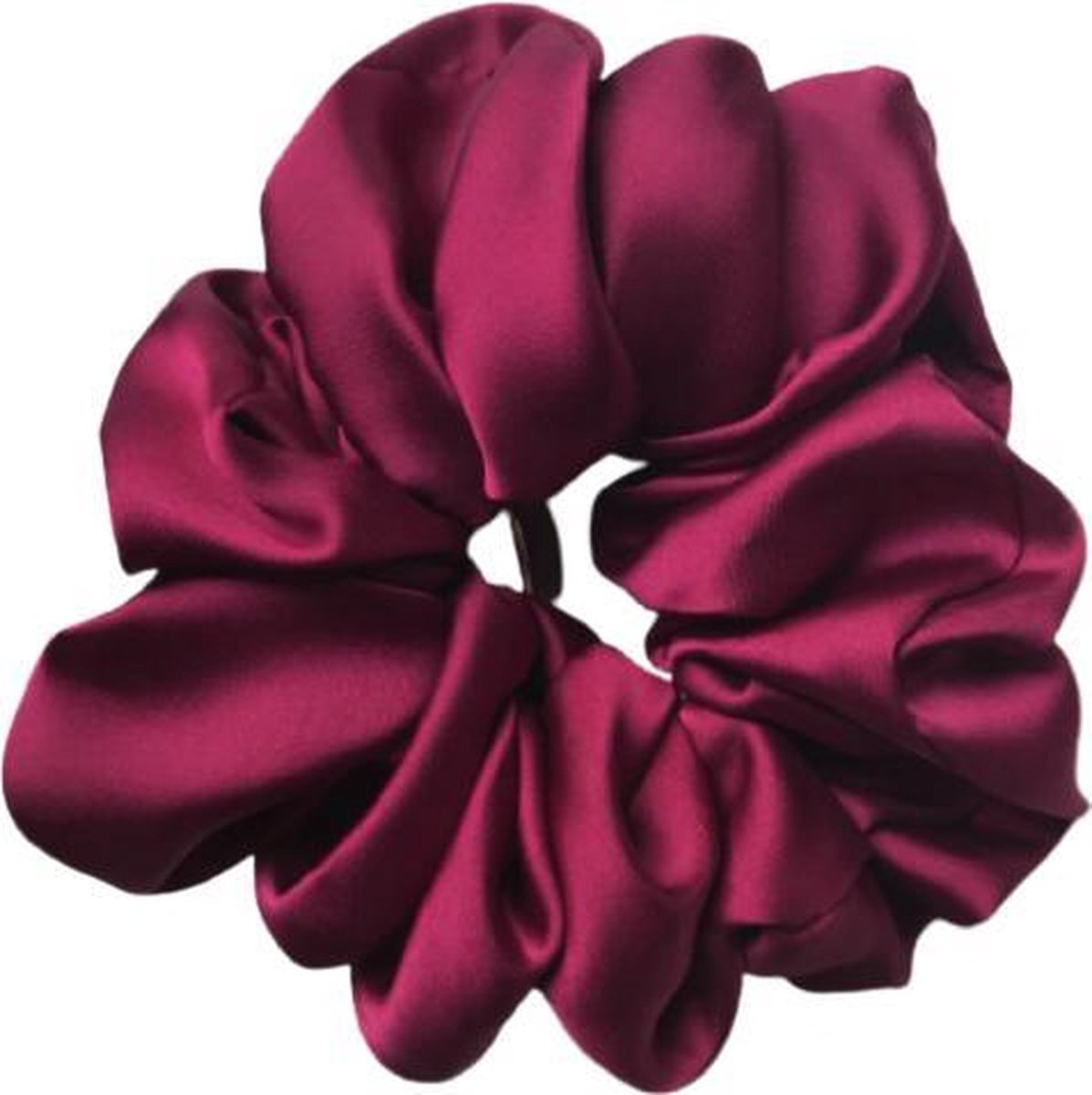 Scrunchie XL - satijn - satin - red - bordeaux rood - elastiek - haarelastiek - haarscrunchie
