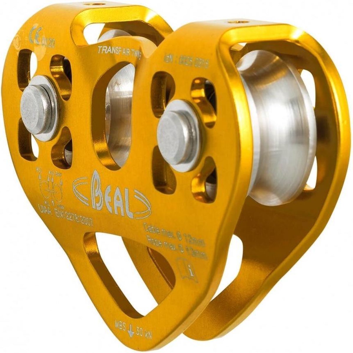 Beal Transf'Air Twin B dubbele katrol met kogellagers