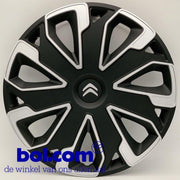 Zwarte wieldoppen Citroen 14 inch Citroën wieldoppen zwart - CIT494L14 - Alternatief voor o.a.CIT49214- CIT49114 - 9406 F2 - 9406F2 - B000693380 - 42602-0H090 - 5416 R4 - 5416R4 - B000880080 - 5416H0 - 5416 H0 - CIT43914 - B00088008