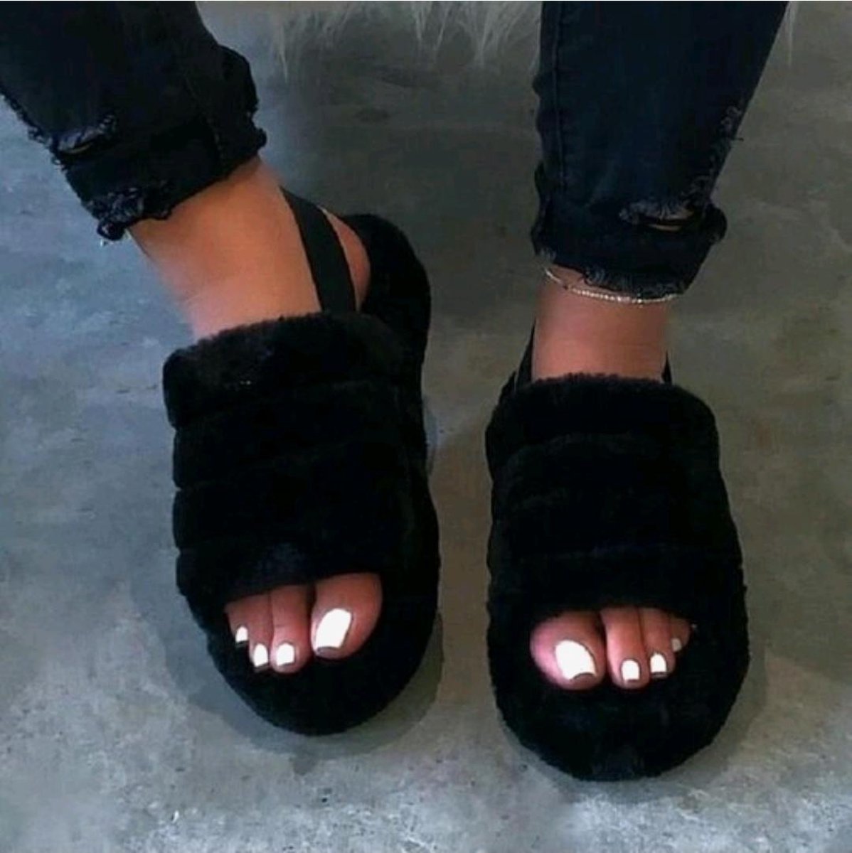 Indoor Winter Sandaal Zwart  maat 38 -40