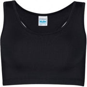 AWDis Gewoon Cool Womens/Ladies Sleeveless Girlie Sports Crop Top (Jet Zwart)