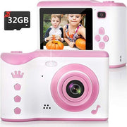 Jukxo Kindercamera Roze met Touchscreen en Flitser – Inclusief 32GB SD-kaart – Digitale Kindercamera -Kinderfototoestel - KinderCamera - Kinderspeelgoed - Speelgoed - Camera