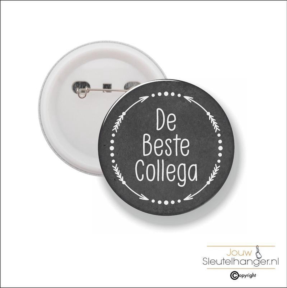 Button Met Speld 58 MM - De Beste Collega