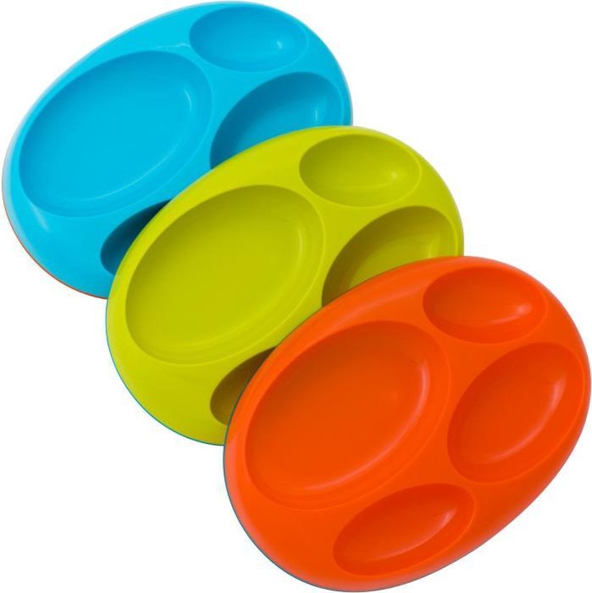 Platter Kinderteller Grün/Blau/Orange