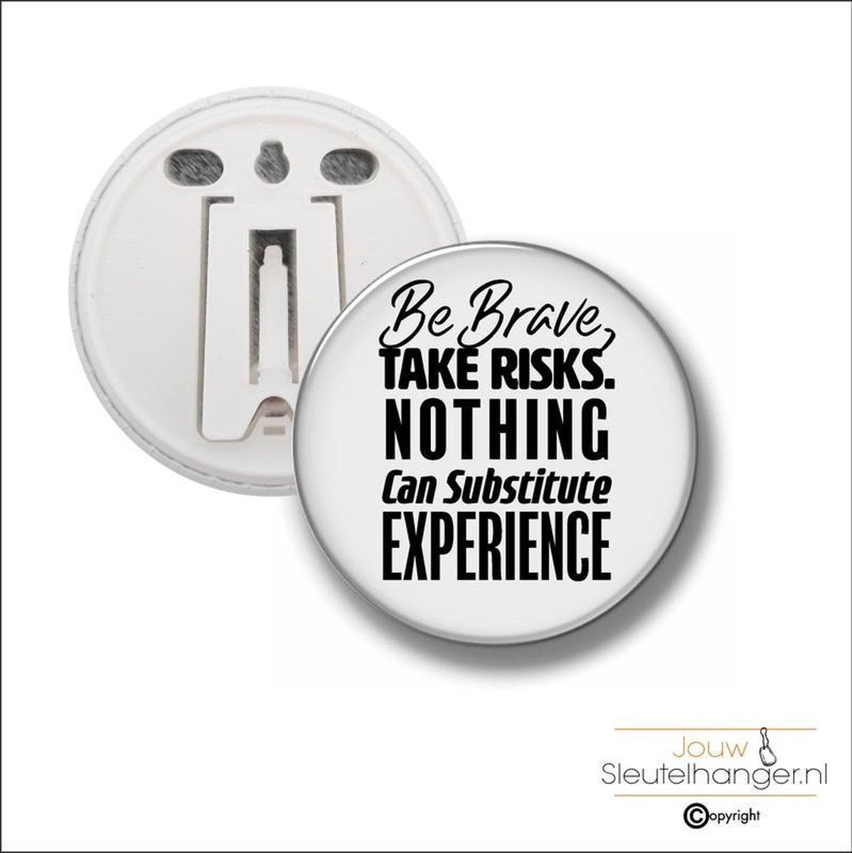 Button Met Clip 58 MM - Be Brave