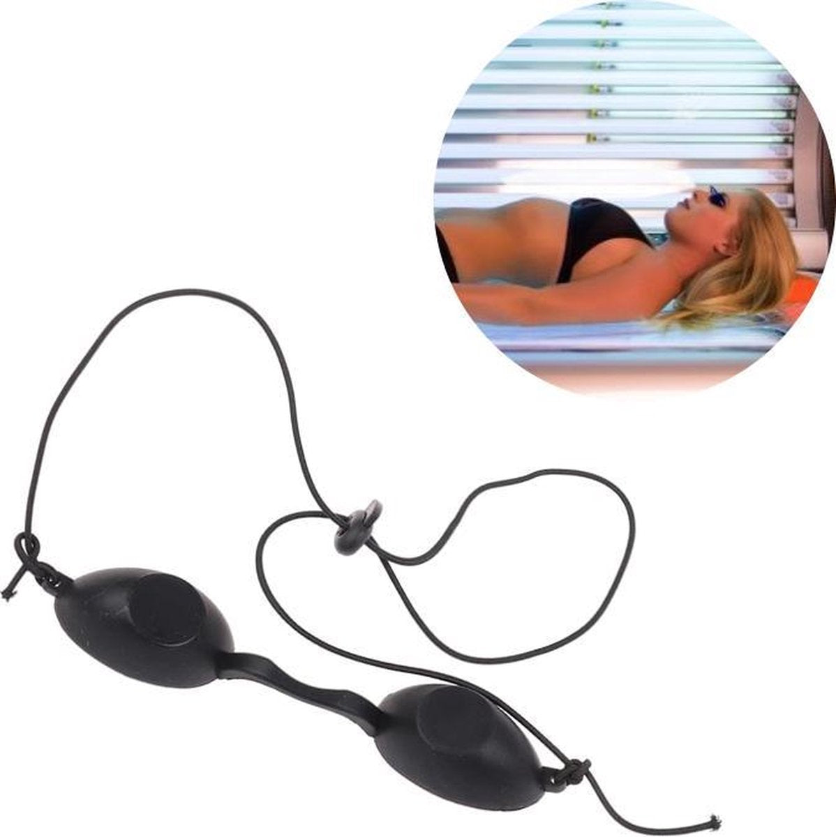 HKJ Zonnenbank masker Zonnebank Bril Flex UV-oogbescherming