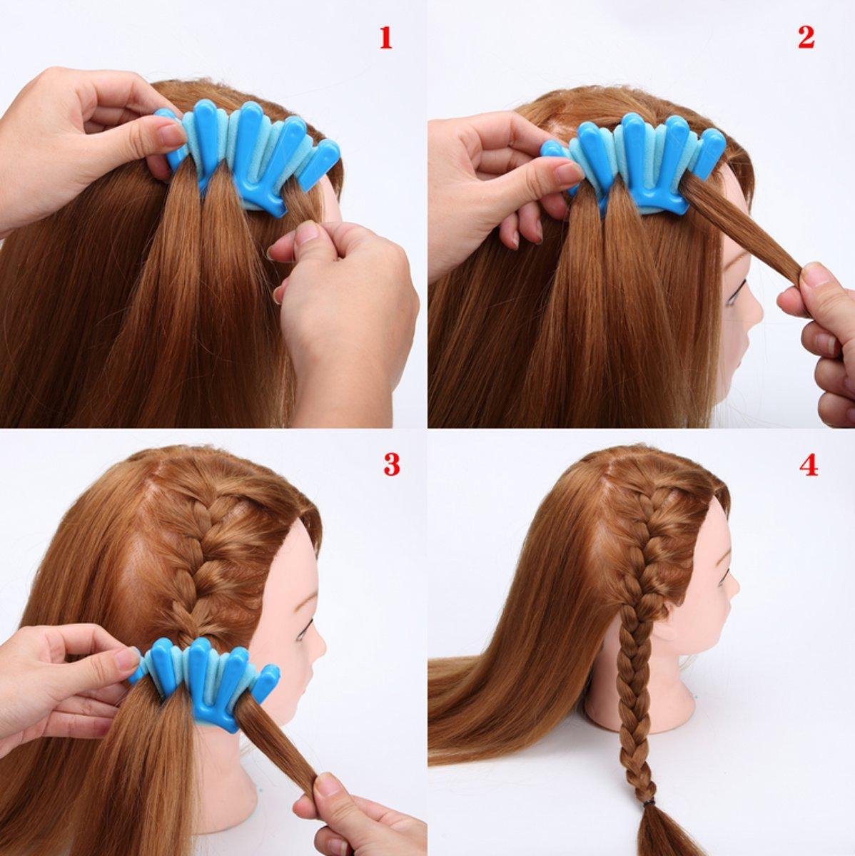 Vlecht hulpstuk - vlechten tool haarclip simpel Frans vlechten - Blauwe Braid hulp - Heble
