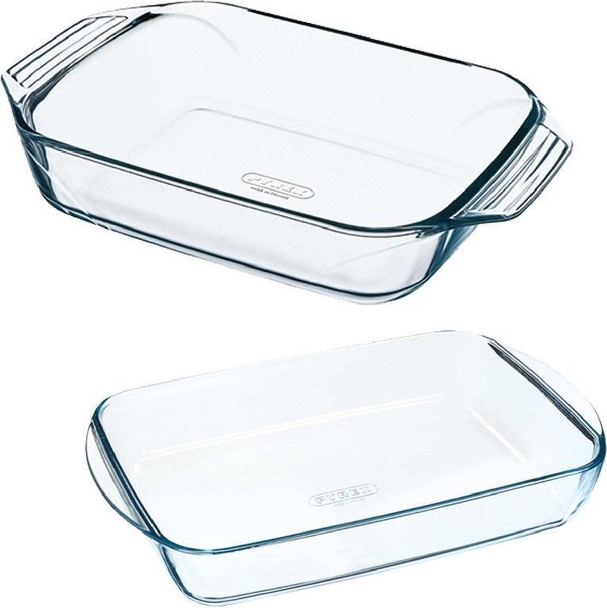 2x Glazen ovenschaal 2
