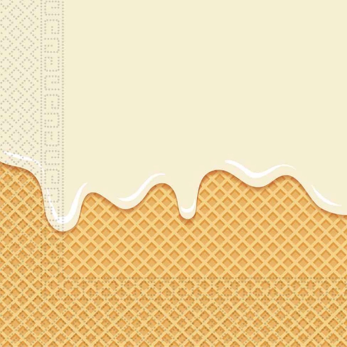 Procos Servetten Druipend Ijs 33 X 33 Cm Papier Geel 20 Stuks