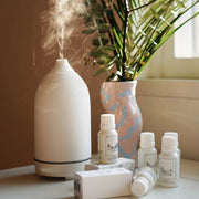 Aroma Diffuser - Keramisch - Wit - LED verlichting - Afstandsbediening