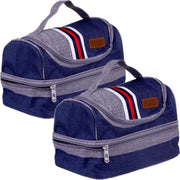 Set van 2x stuks kleine koeltassen voor lunch blauw 24 x 15 x 15 cm 5.4 liter - Koeltassen
