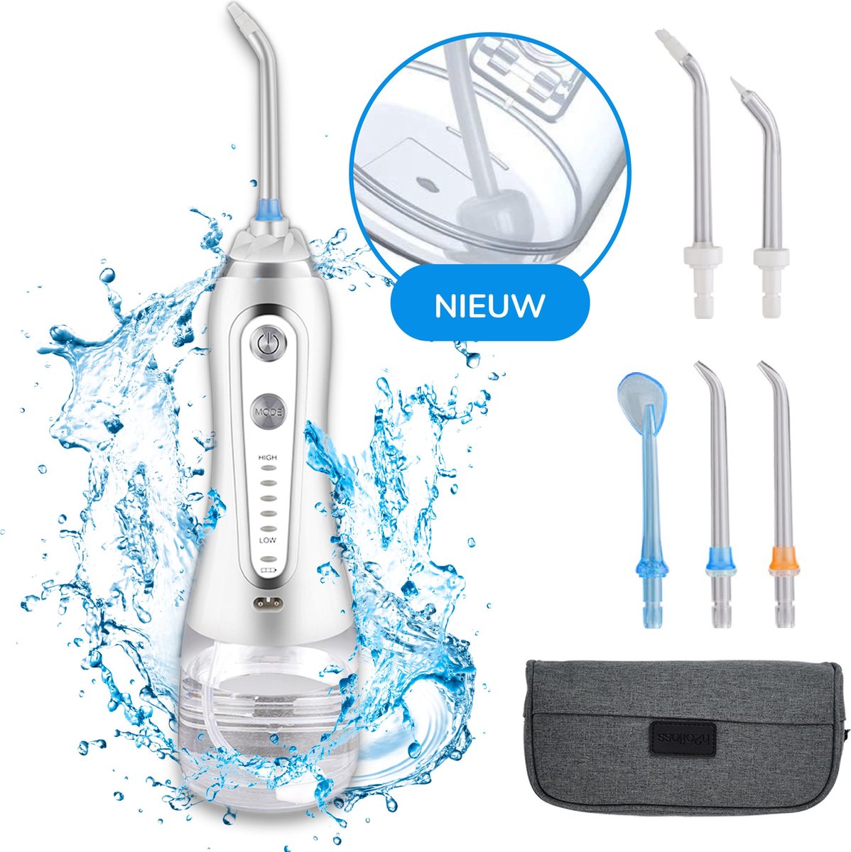 iSmile® Waterflosser - Monddouche  - GRATIS Reistas - Waterflosser Draadloos - Tandsteen Verwijderen - Gezond & Schoon Gebit