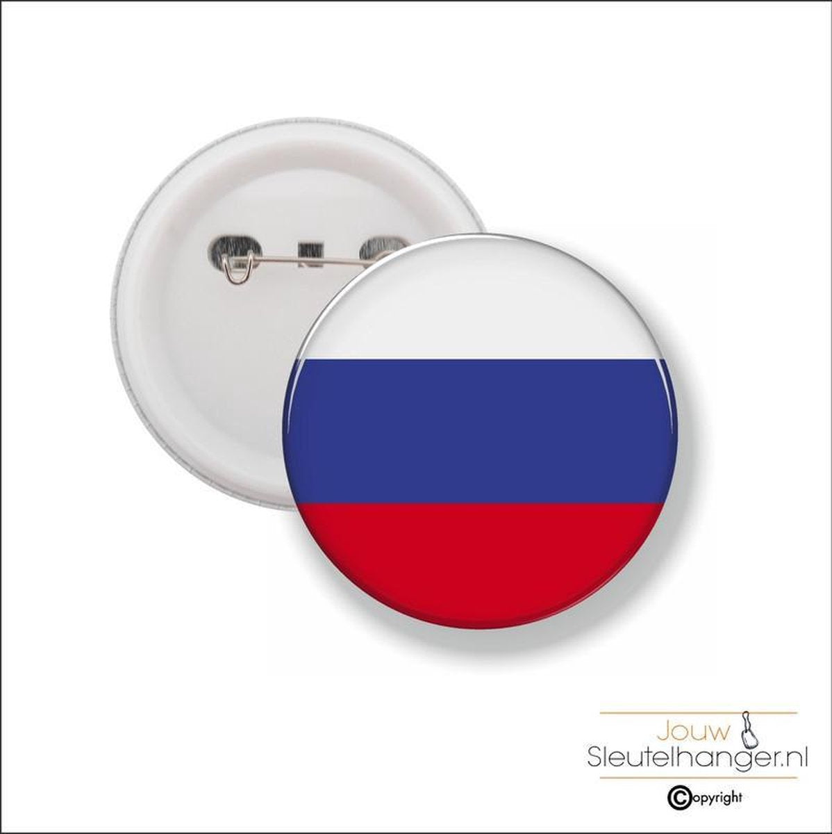 Button Met Speld 58 MM - Vlag Rusland