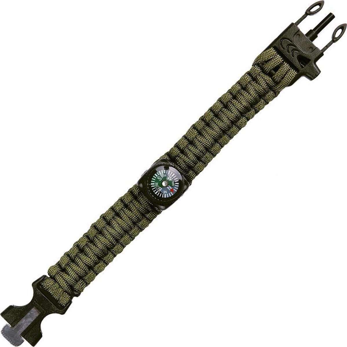 101inc Paracord survival kompas 9 inch groen