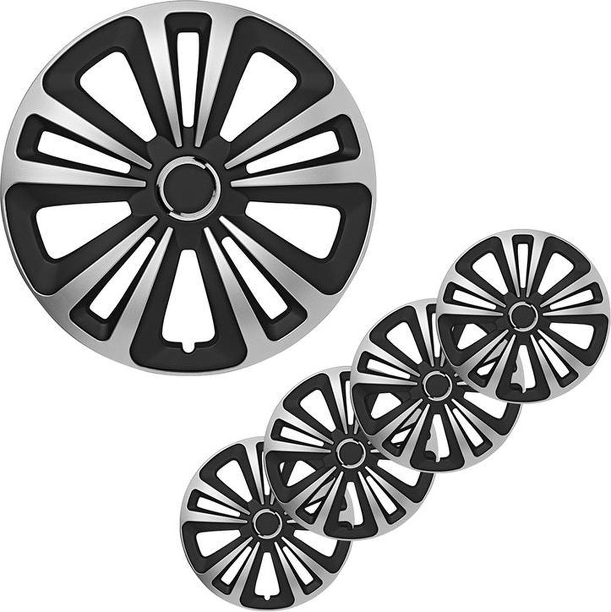 Pro+ Wieldoppen 15 Inch Terra Mat Zwart / Aluminium - Per Set van 4 Stuks
