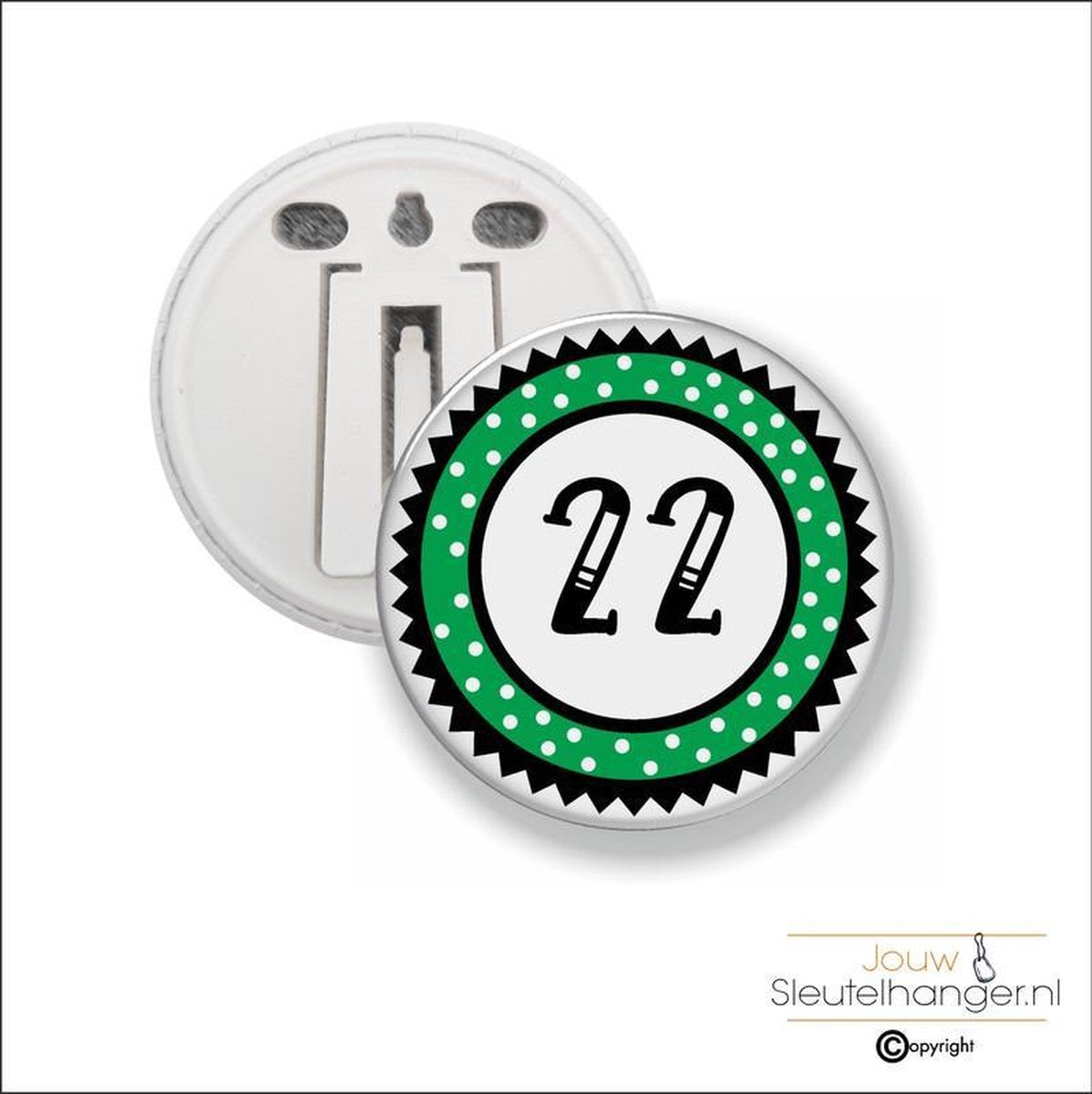 Button Met Clip 58 MM - 22