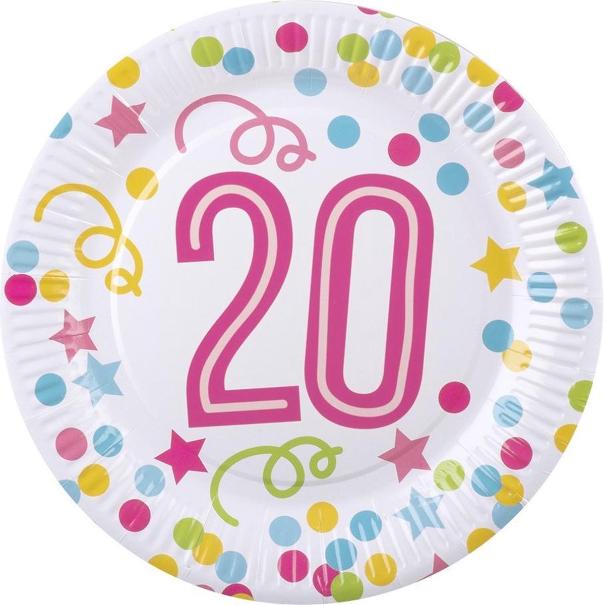 Boland Feestborden 20 Jaar 23 Cm Karton 6 Stuks
