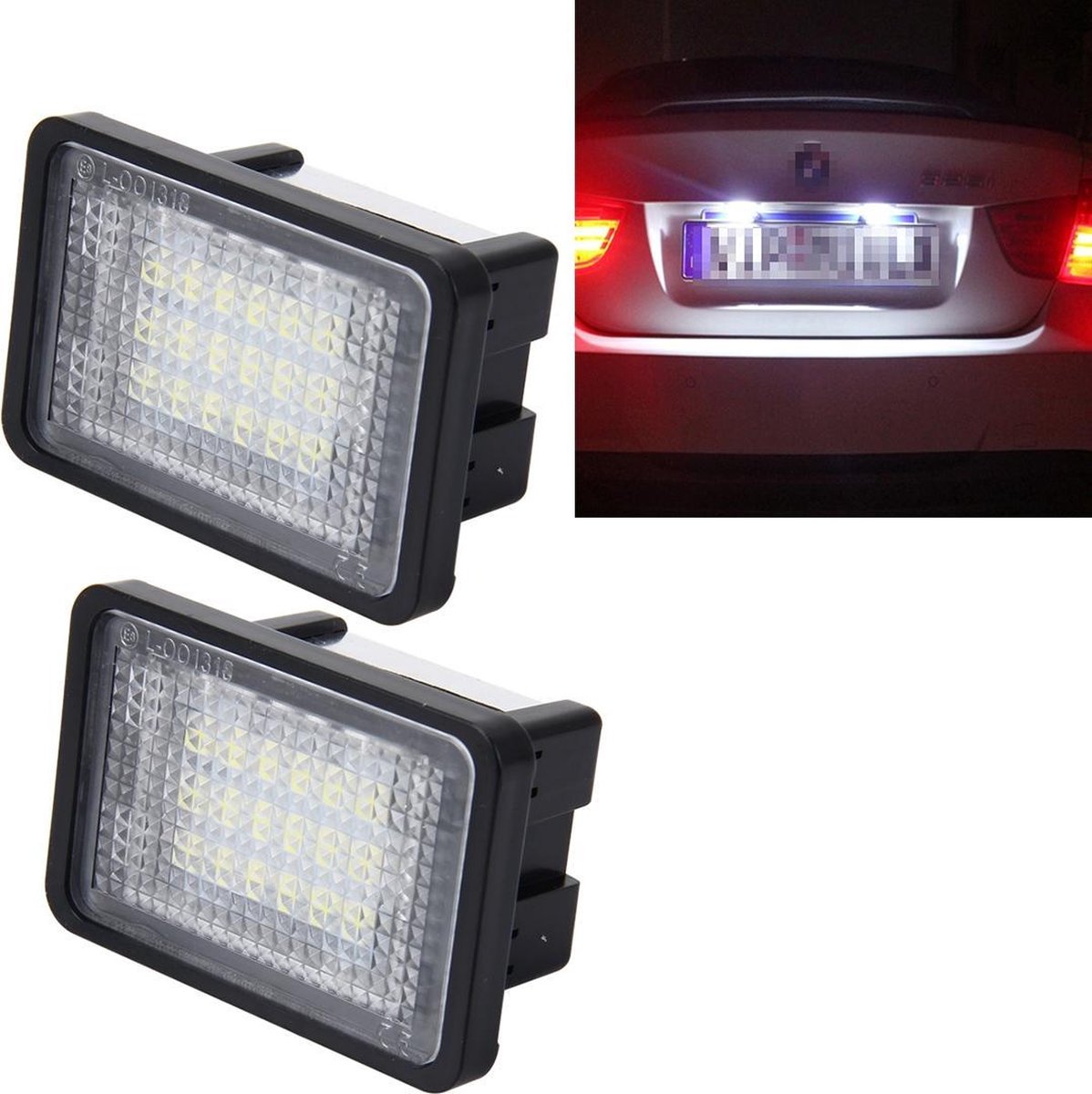 2 STKS Kentekenplaatverlichting met 18 SMD-3528 Lampen voor Mercedes-Benz GLK X204