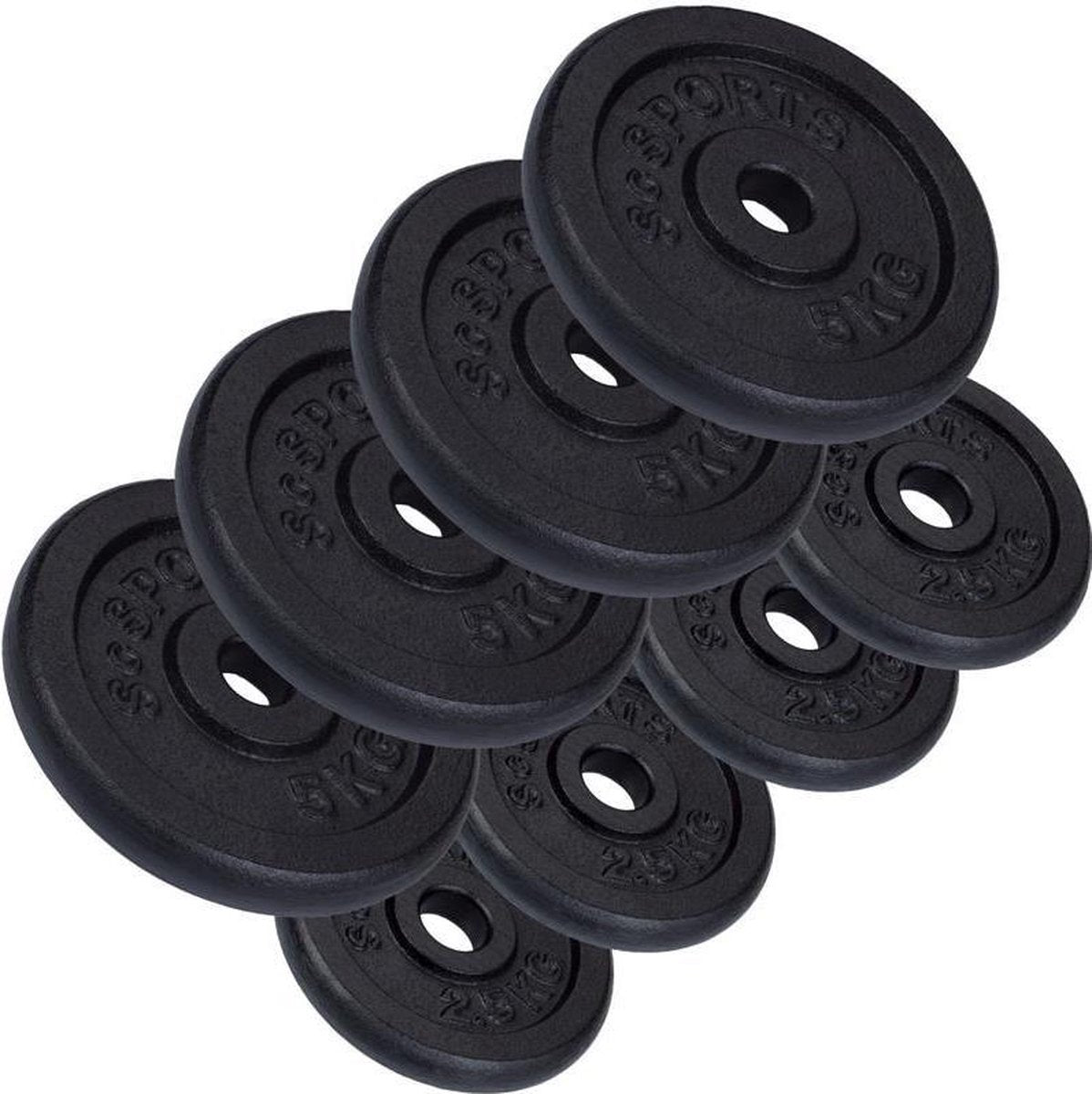 ScSPORTS® Halterschijven 30 kg - 4 x 5 en 4 x 2