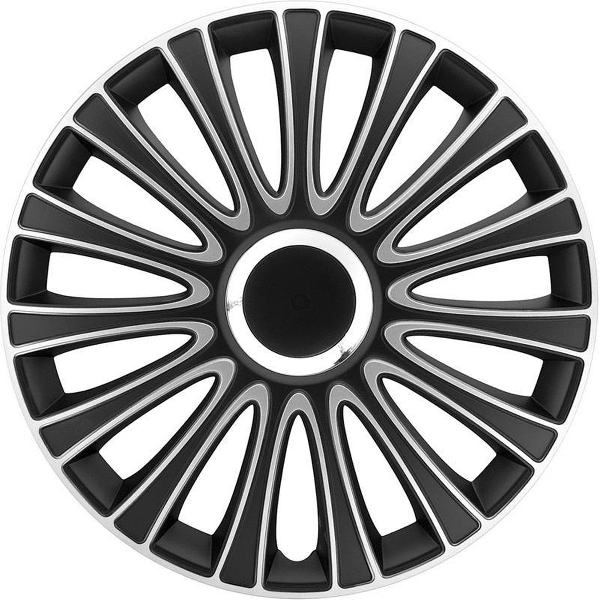 Autostyle Wieldoppen 16 inch LeMans Zwart/Zilver - ABS