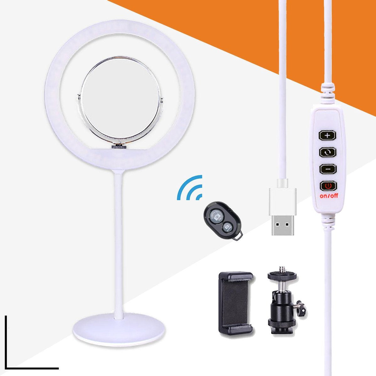 Picca ringlamp set 9 inch – fotostudio - Tiktok lamp - ringlicht– make-up licht – instagram - met telefoonhouder