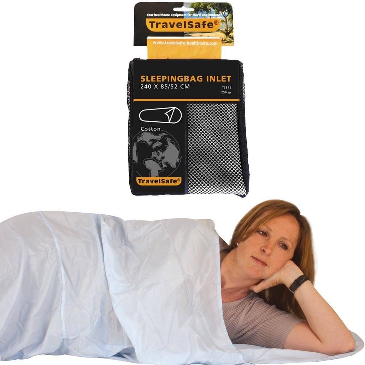 Travelsafe Cotton Inlet Mummy Slaapzak - Wit