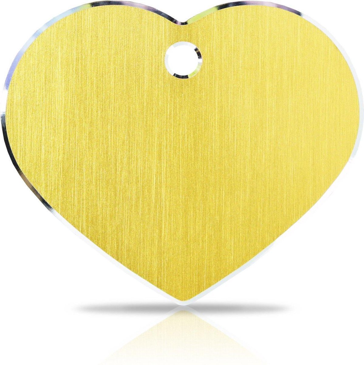 Hondenkeldertje - Dierenpenning | Hi-Line Heart - Large - Gold | 38x32mm | tweezijdig graveren | inclusief verzendkosten